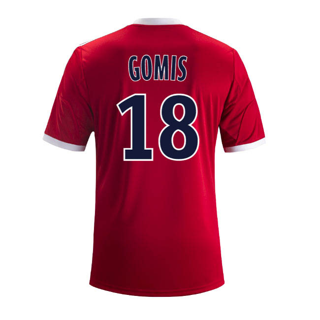 13-14 Olympique Lyonnais #18 Gomis Away Red Jersey Shirt - Click Image to Close